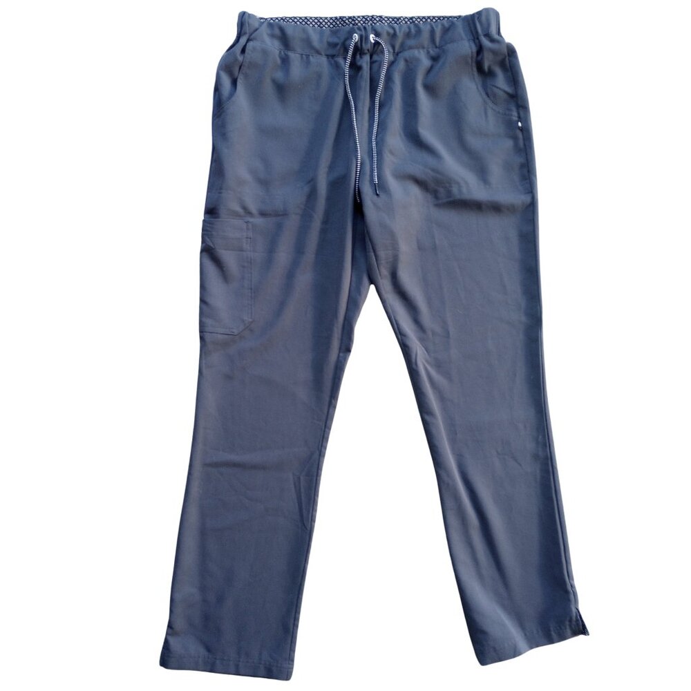 Beyond Scrubs Womens Pewter Gray Scrub Pants Medium Pockets Elastic Waist